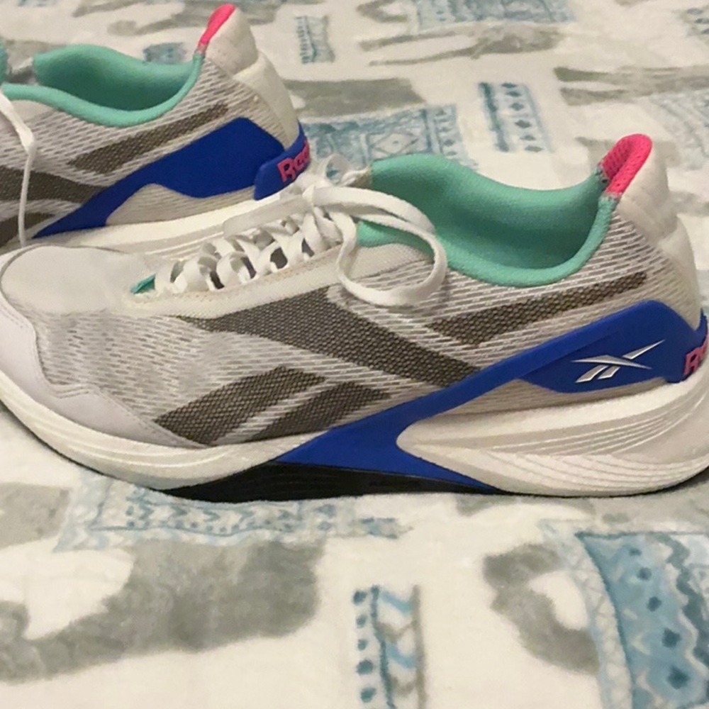 EUC Reebok Men's Speed 21 Tr Cross Trainer, White/Mint/Blue, size 12